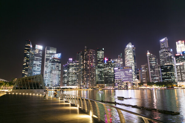 Prosperous urban cityscape at night