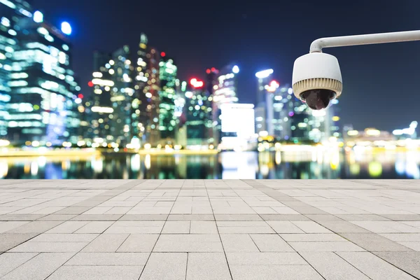 CCTV with prosperous cityscape background — Stock Photo, Image