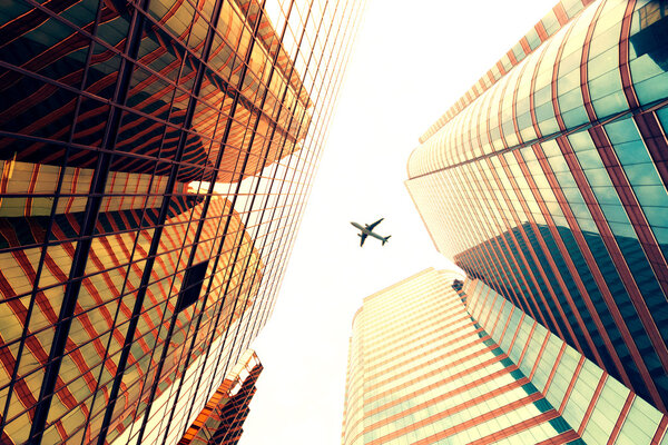 Skyscraper with a airplane silhouette