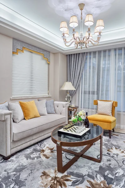 Sala de estar moderna decoração de luxo interior — Fotografia de Stock
