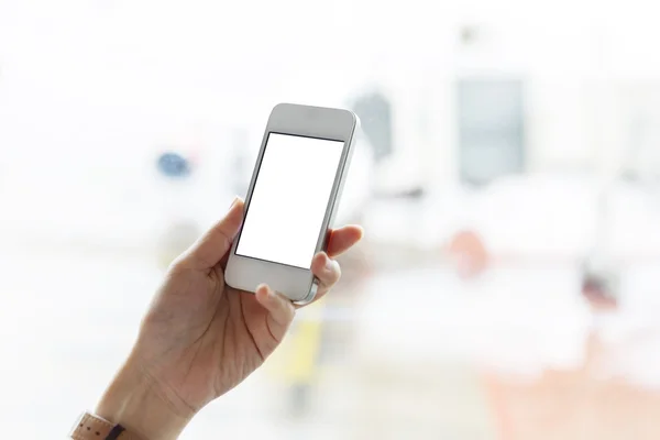 Mujer de negocios utilizar el teléfono inteligente — Foto de Stock