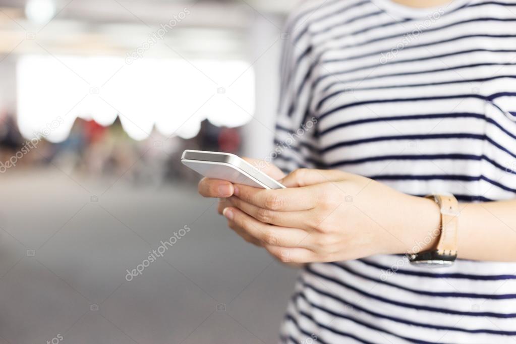 Woman use smart phone