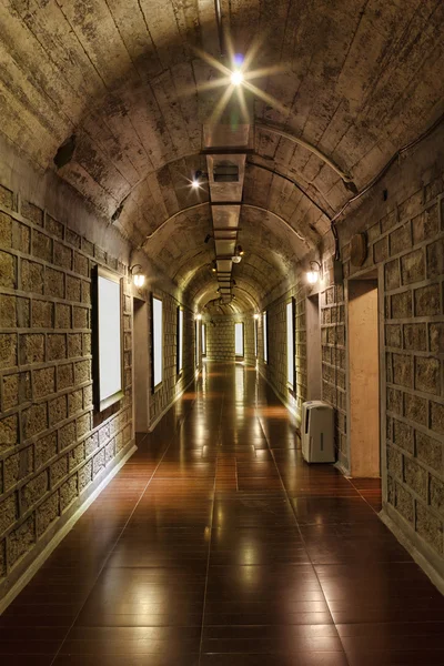 Corridor of wine storage basemen — Stock Photo, Image