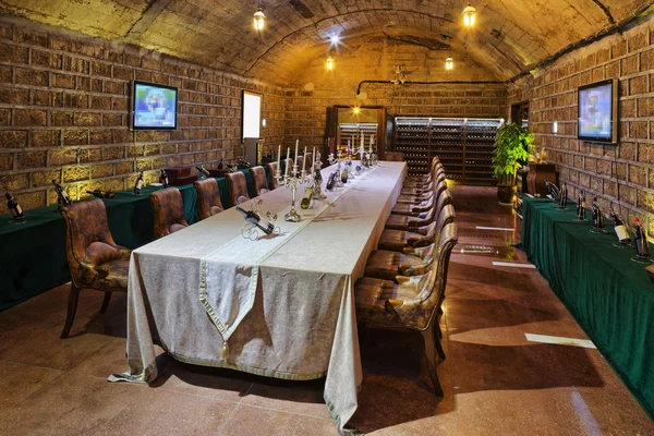 Salle de dégustation de vins en basemen — Photo
