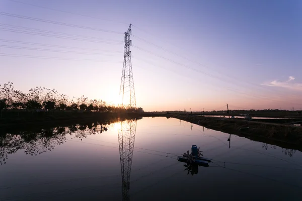 High voltage transmittion tower and landscape — Stock Photo, Image