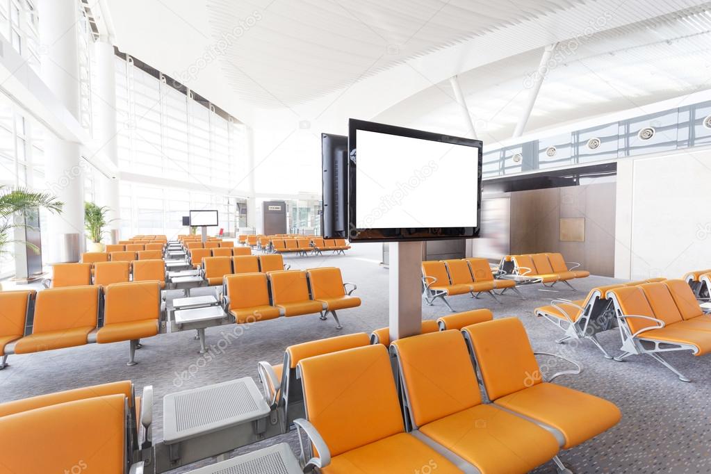 modern airport waiting hall interior