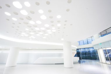 Fütüristik modern ofis binası iç