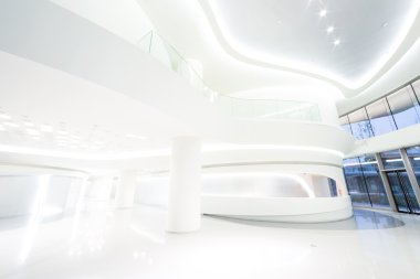 Fütüristik modern ofis binası iç