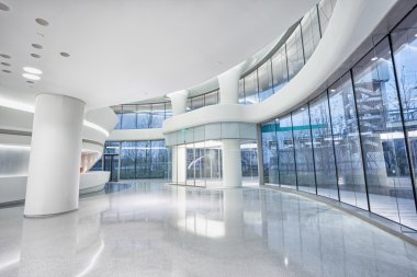 Fütüristik modern ofis binası iç