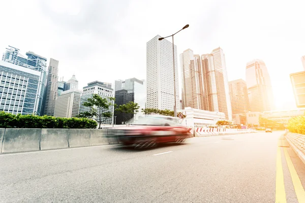 Cityscape and traffic trails — Stock Photo, Image