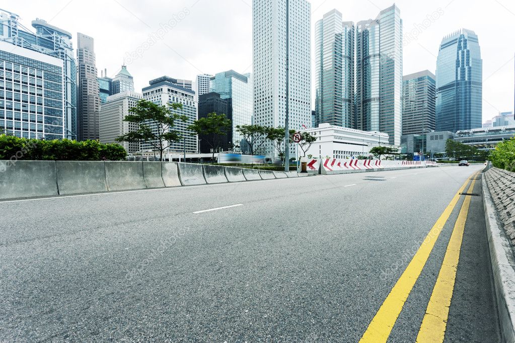 Modern cityscape and road