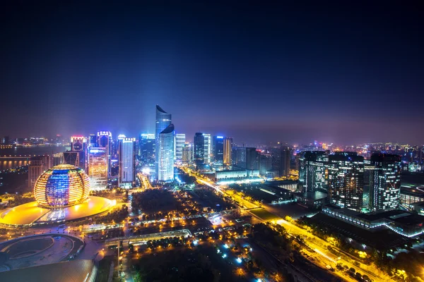 Vista noturna em Hangzhou — Fotografia de Stock