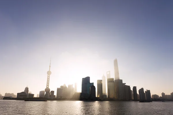 Panoramę miasta i krajobraz nowoczesne miasta Shanghai — Zdjęcie stockowe