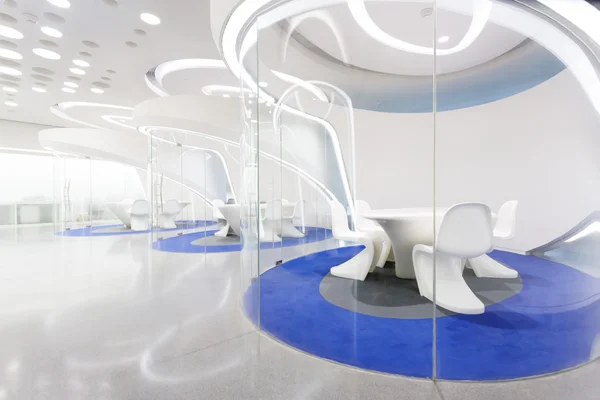 Conceito futurista moderno escritório interior — Fotografia de Stock