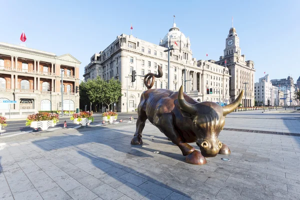 Koppar Bull staty — Stockfoto