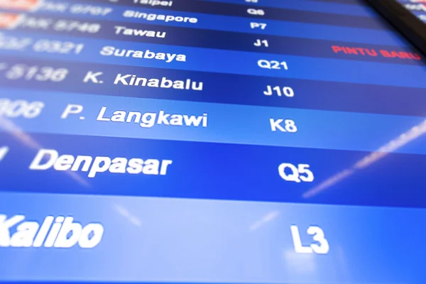 Placa de tela no aeroporto — Fotografia de Stock