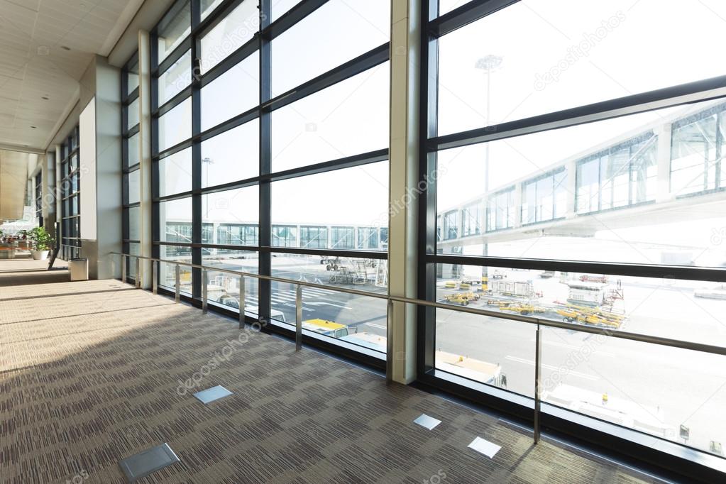 modern airport waiting hall interior