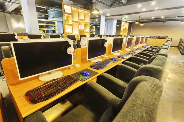 Modern internet cafe interior — Stock Photo, Image