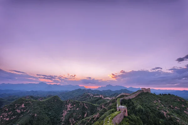 Skyline e grande muro — Foto Stock