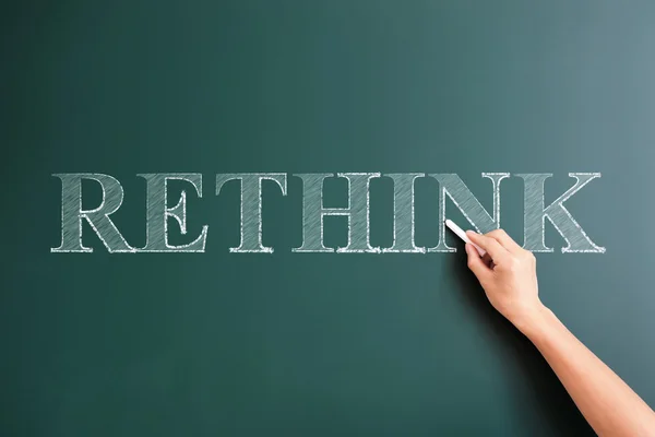 Rethink written on blackboard — Stock Photo, Image