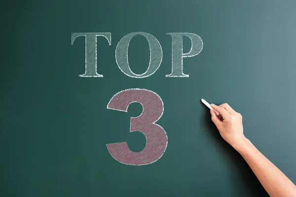 Top 3 written on blackboard — Stock Photo, Image