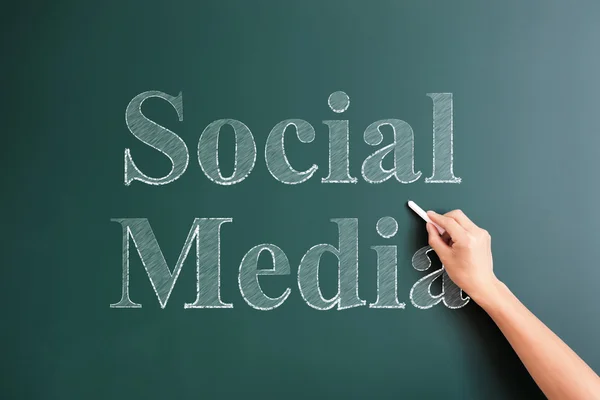 Social media written on blackboard — Stock Photo, Image