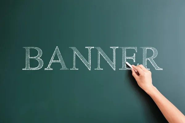 Banner written on blackboard — Stock Photo, Image