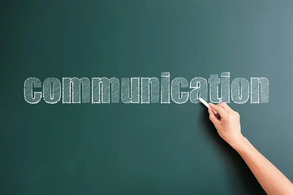 Communicatie geschreven op blackboard — Stockfoto
