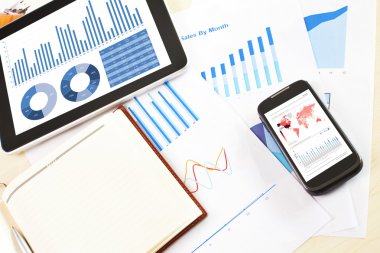görüntüler içinde hareket eden dev iş finansal grafik ve grafisi