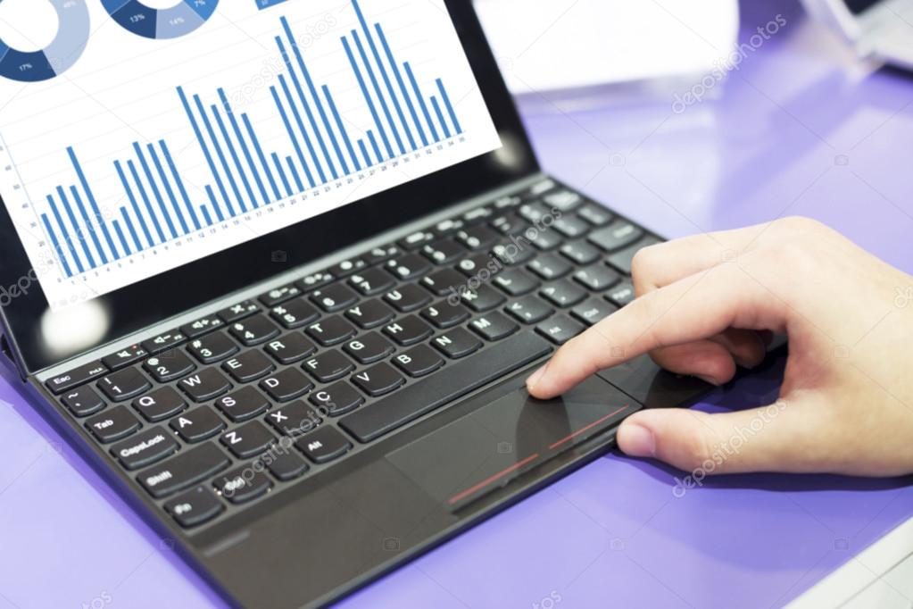 analysis financial report on laptop