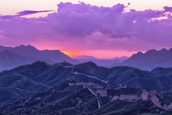 Great Wall of China at sunset — Stock Photo, Image