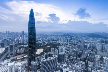 Ofis binaları ve modern cityscape Shenzhen