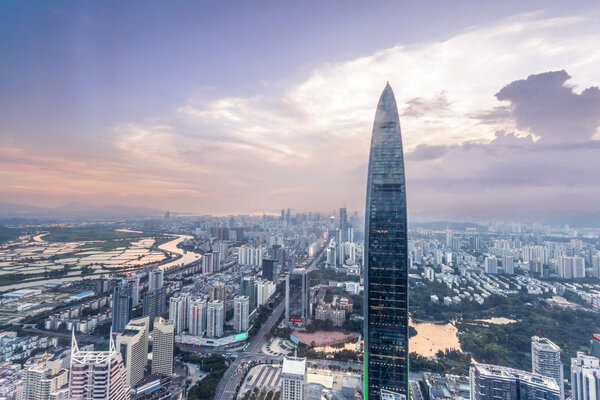 Office buildings and modern cityscape in Shenzhen