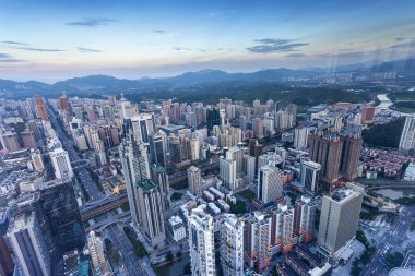 Cityscape of modern city Shenzhen clipart