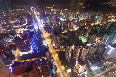 Cityscape of modern city Shenzhen at night clipart