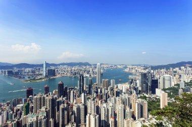 Manzarası ve cityscape modern şehir Hong Kong.