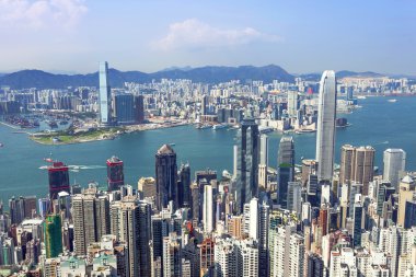 Manzarası ve cityscape modern şehir Hong Kong.