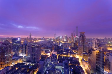 manzarası, gece, shenzhen modern şehir cityscape