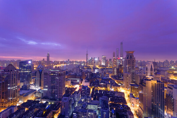 Skyline,cityscape of modern city at night,shenzhen