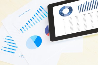 Dijital tablet ile mali Grafik raporu