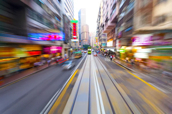 Руху розмивання трафіку в сучасному місті вулиця Хонг Конг — стокове фото