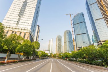 Manzarası, kentsel yol ve idari bina