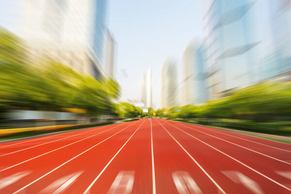 Running race line in modern city road