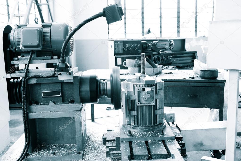 Industry lathe machine detail