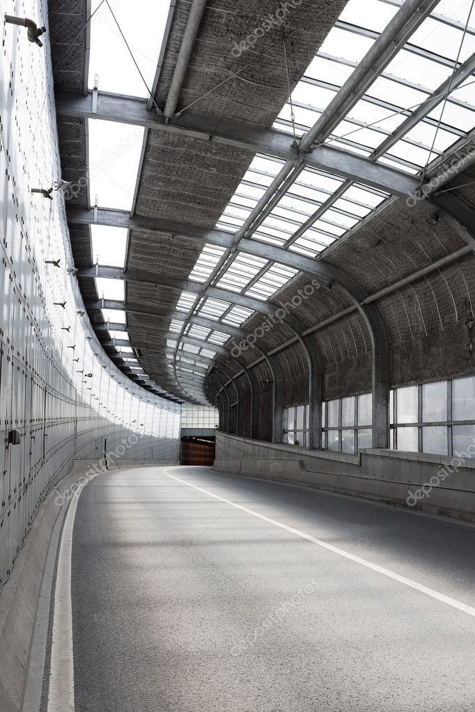 Empty tunnel of modern city 