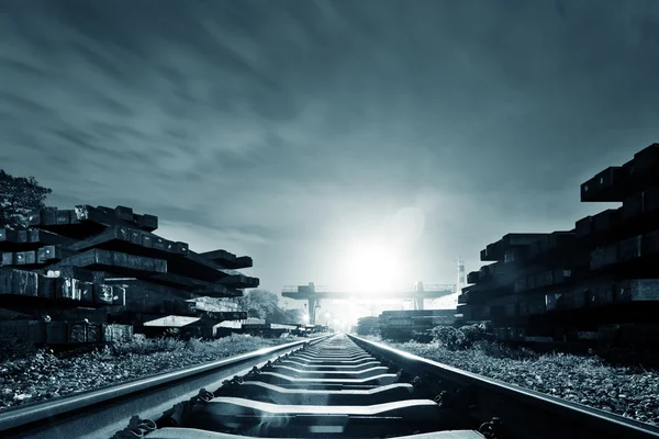 Ferrocarril al atardecer —  Fotos de Stock