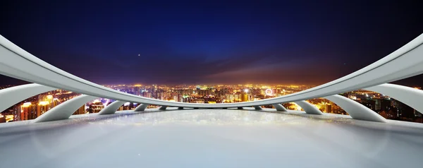 Modern skyline from View deck at night — Stock Photo, Image