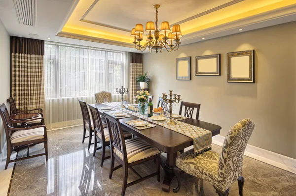 Luxury dinning room interior — Stock Photo, Image