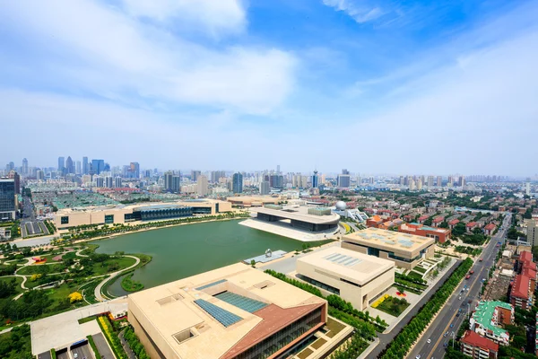 Panoramic skyline and modern buildings of Tianjin — Stock Photo, Image