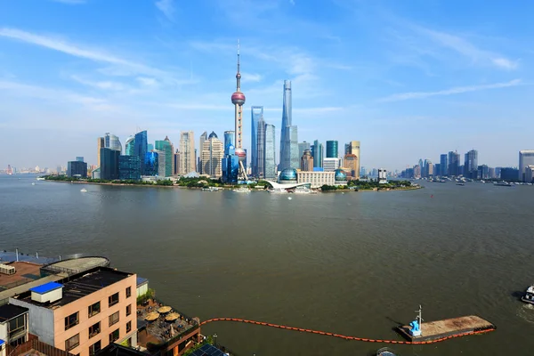 Horizonte panorámico de Shanghai y lugares de interés —  Fotos de Stock